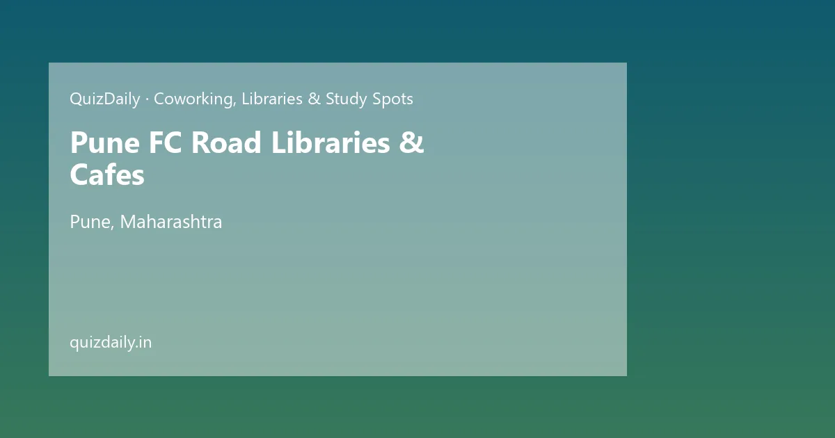 Pune FC Road Libraries & Cafes, Pune — Timings, Tickets & Travel Guide