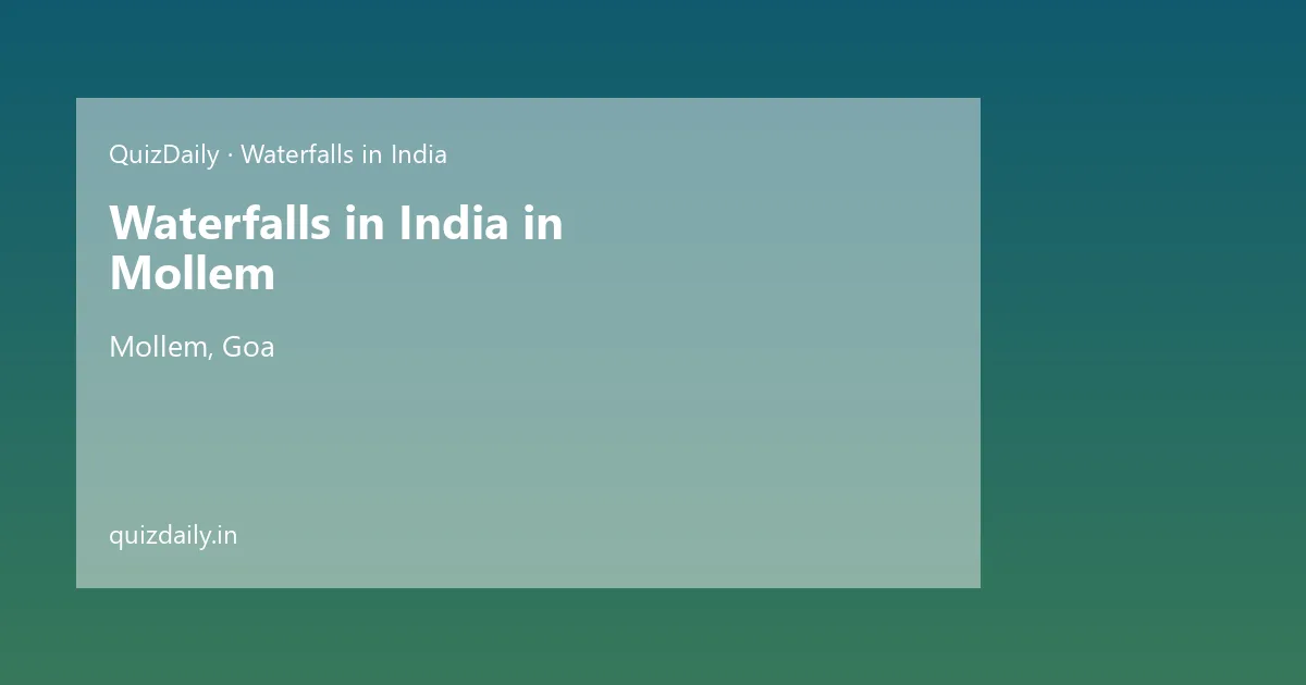 Waterfalls in India in Mollem, Goa — City Guide
