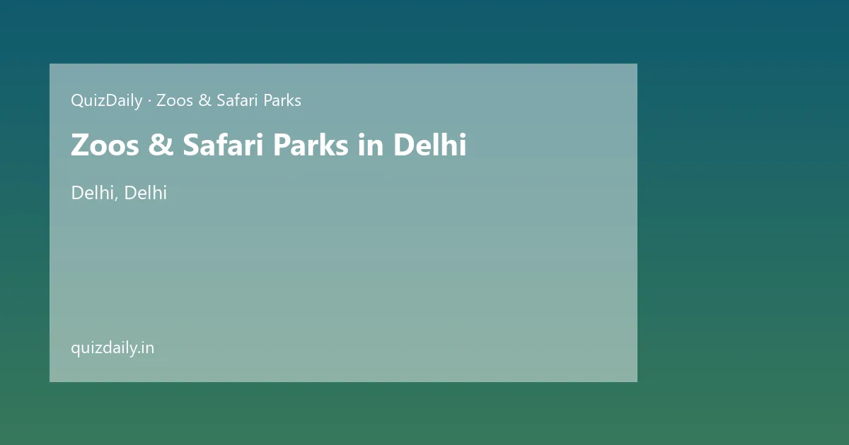 Zoos & Safari Parks in Delhi, Delhi — City Guide