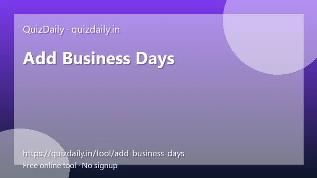 Add Business Days free tool