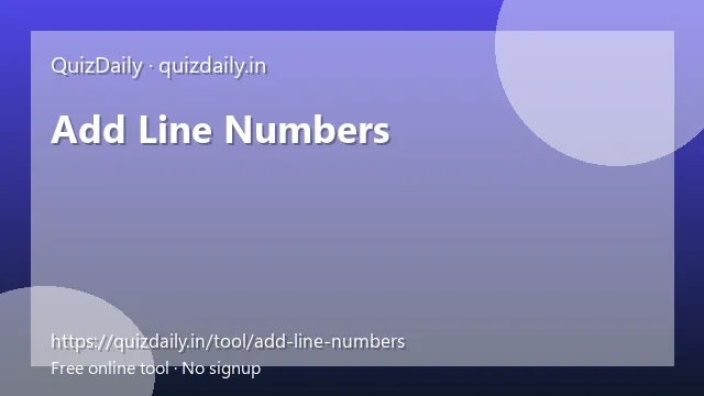 Add Line Numbers free tool