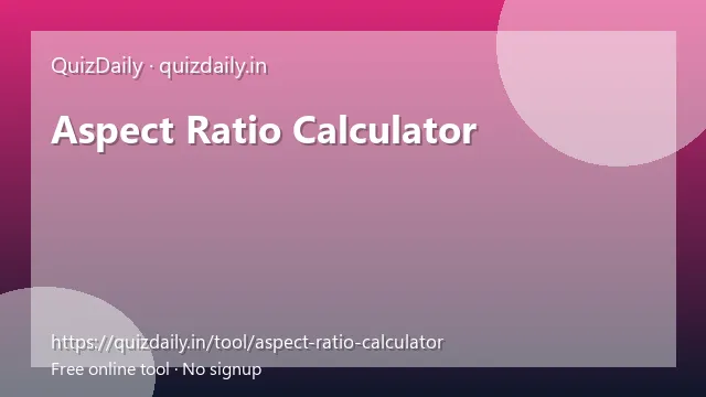 Aspect Ratio Calculator free tool