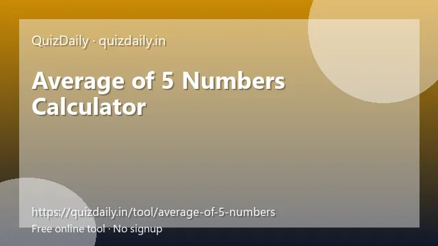 Average of 5 Numbers Calculator free tool