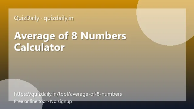 Average of 8 Numbers Calculator free tool