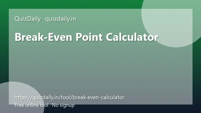 Break-Even Point Calculator free tool