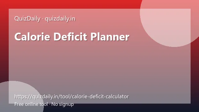 Calorie Deficit Planner free tool