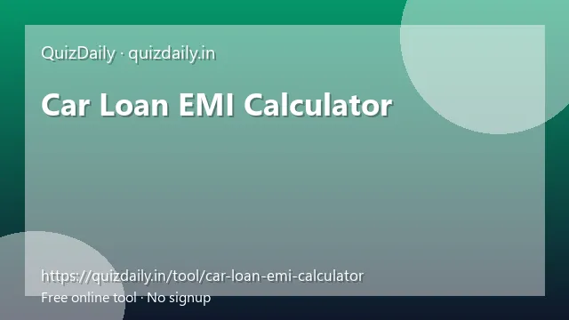 Car Loan EMI Calculator free tool