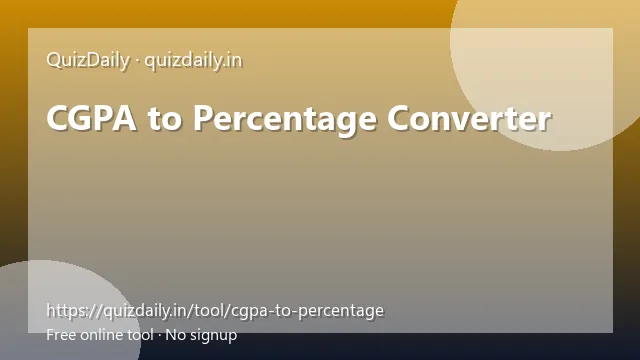 CGPA to Percentage Converter free tool