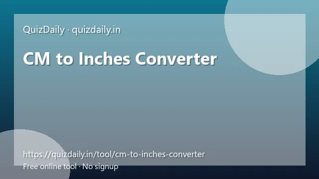 CM to Inches Converter free tool