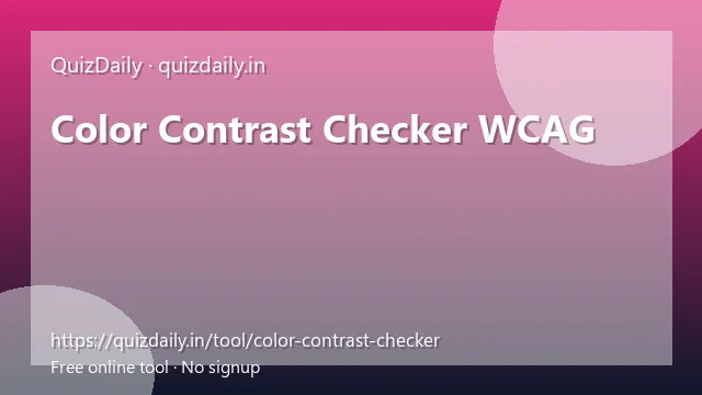 Color Contrast Checker WCAG free tool