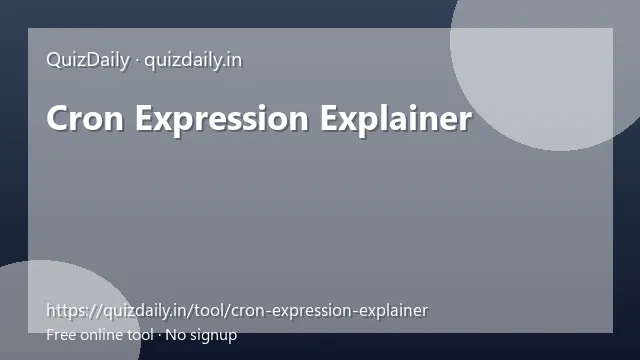 Cron Expression Explainer free tool