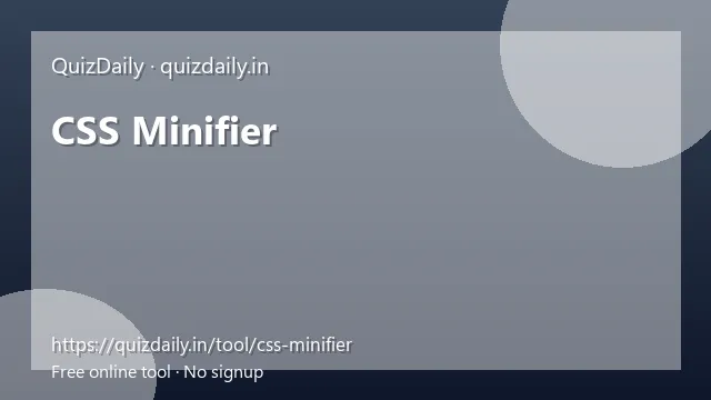 CSS Minifier free tool