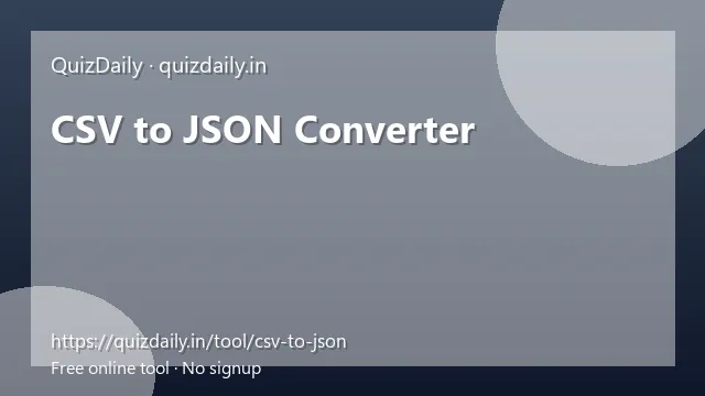 CSV to JSON Converter free tool