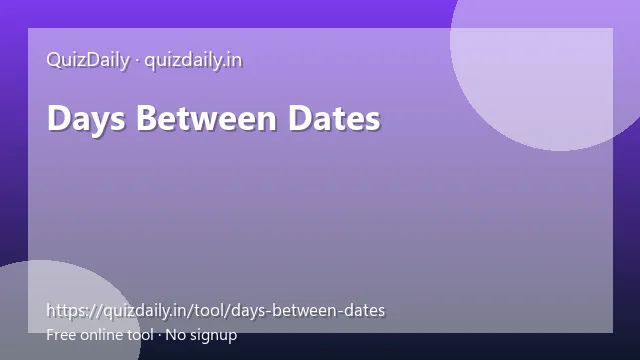 Days Between Dates free tool