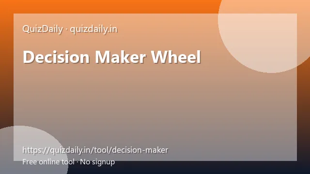 Decision Maker Wheel free tool