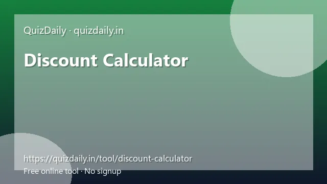 Discount Calculator free tool