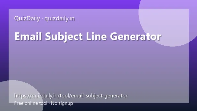 Email Subject Line Generator free tool