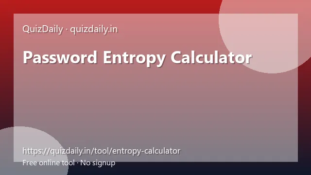Password Entropy Calculator free tool