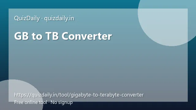 GB to TB Converter free tool