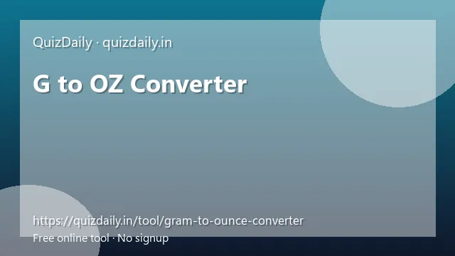 G to OZ Converter free tool