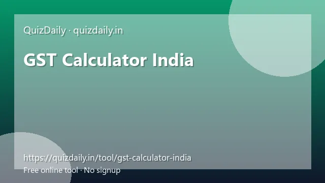 GST Calculator India free tool
