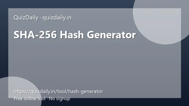 SHA-256 Hash Generator free tool
