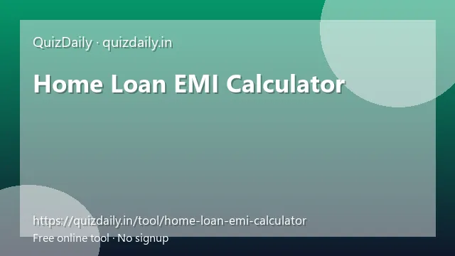 Home Loan EMI Calculator free tool