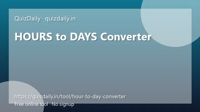 HOURS to DAYS Converter free tool