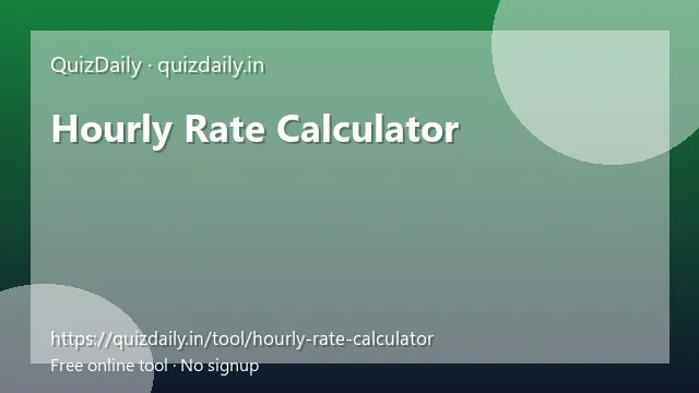 Hourly Rate Calculator free tool