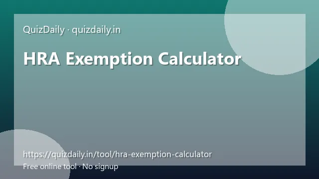 HRA Exemption Calculator free tool