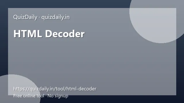 HTML Decoder free tool