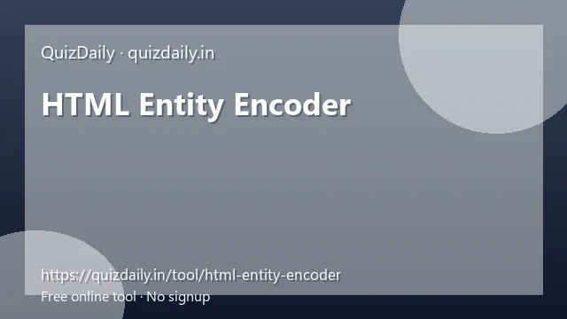 HTML Entity Encoder free tool