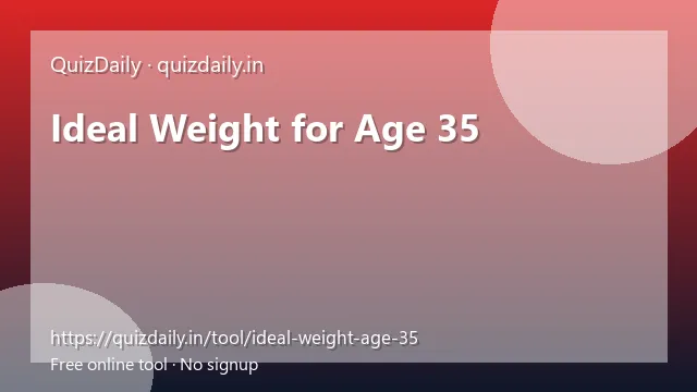 Ideal Weight for Age 35 free tool