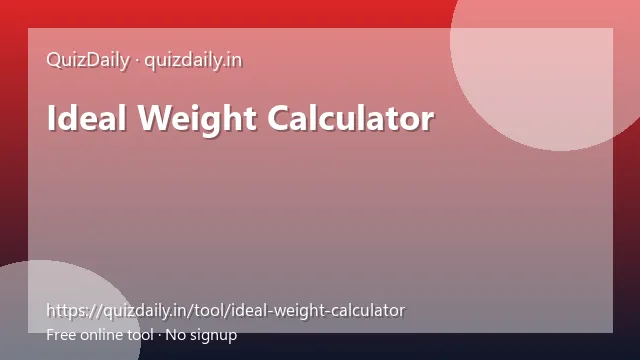 Ideal Weight Calculator free tool