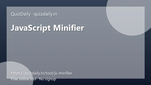 JavaScript Minifier free tool