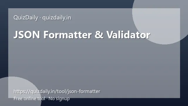 JSON Formatter & Validator free tool