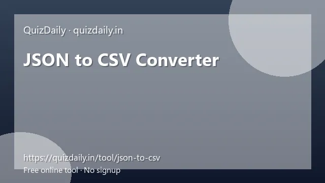 JSON to CSV Converter free tool