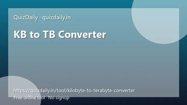 KB to TB Converter free tool
