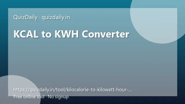 KCAL to KWH Converter free tool
