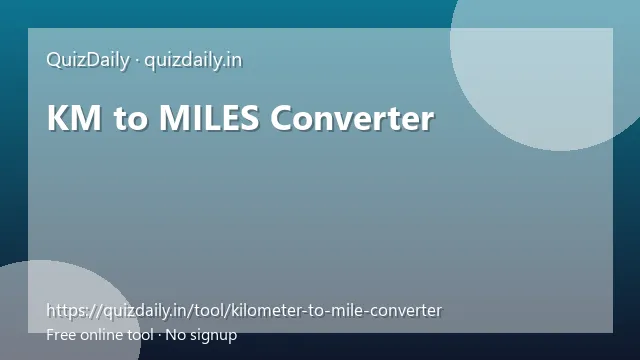 KM to MILES Converter free tool
