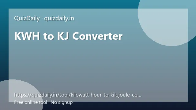 KWH to KJ Converter free tool