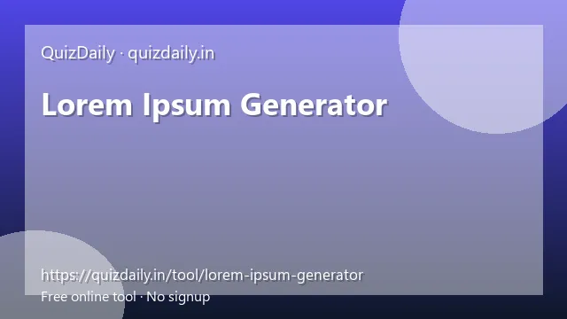 Lorem Ipsum Generator free tool