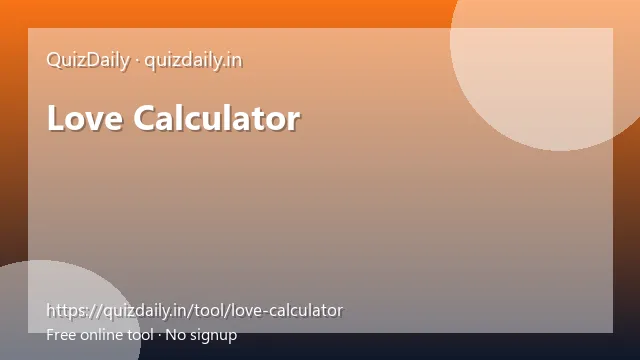 Love Calculator free tool