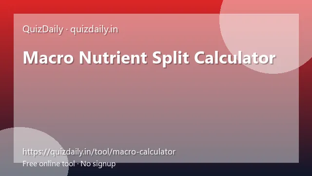 Macro Nutrient Split Calculator free tool