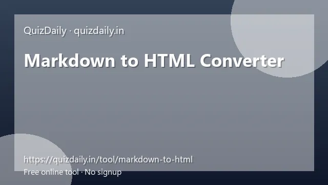 Markdown to HTML Converter free tool