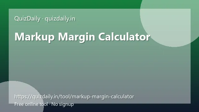 Markup Margin Calculator free tool