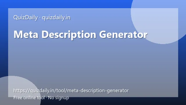 Meta Description Generator free tool