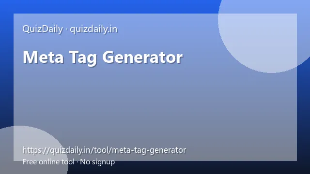 Meta Tag Generator free tool