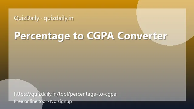 Percentage to CGPA Converter free tool