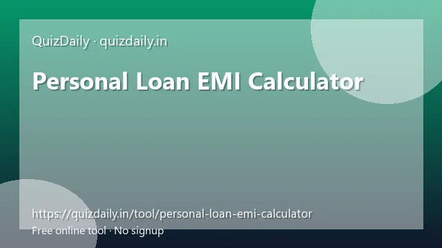 Personal Loan EMI Calculator free tool